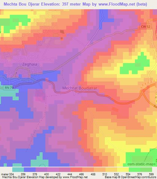 Mechta Bou Djerar,Algeria Elevation Map