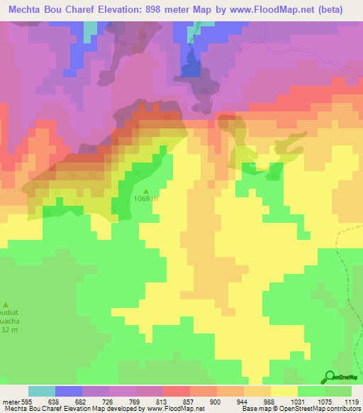Mechta Bou Charef,Algeria Elevation Map