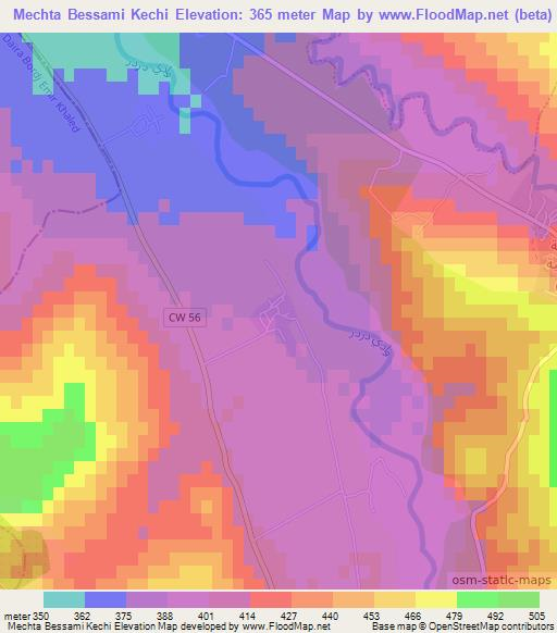 Mechta Bessami Kechi,Algeria Elevation Map