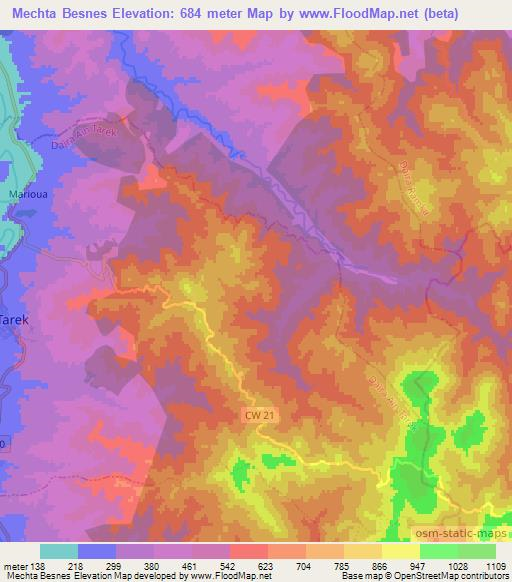 Mechta Besnes,Algeria Elevation Map