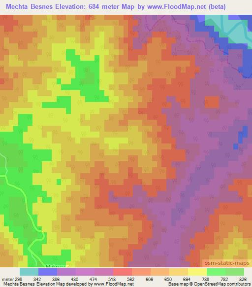 Mechta Besnes,Algeria Elevation Map