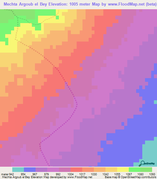 Mechta Argoub el Bey,Algeria Elevation Map