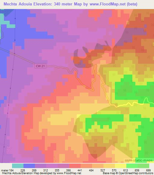 Mechta Adouia,Algeria Elevation Map