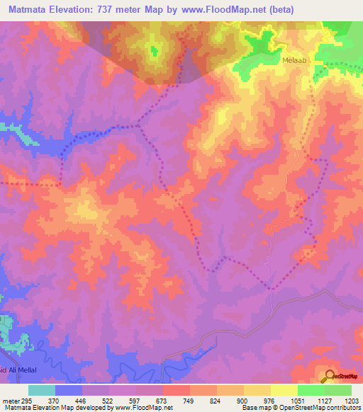 Matmata,Algeria Elevation Map
