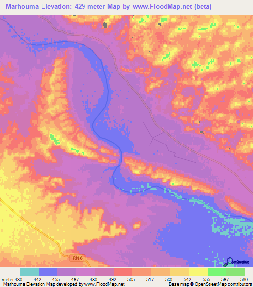 Marhouma,Algeria Elevation Map