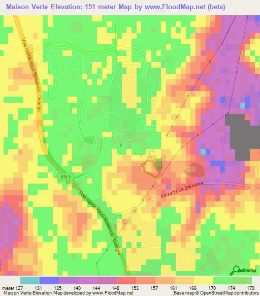 Maison Verte,Algeria Elevation Map