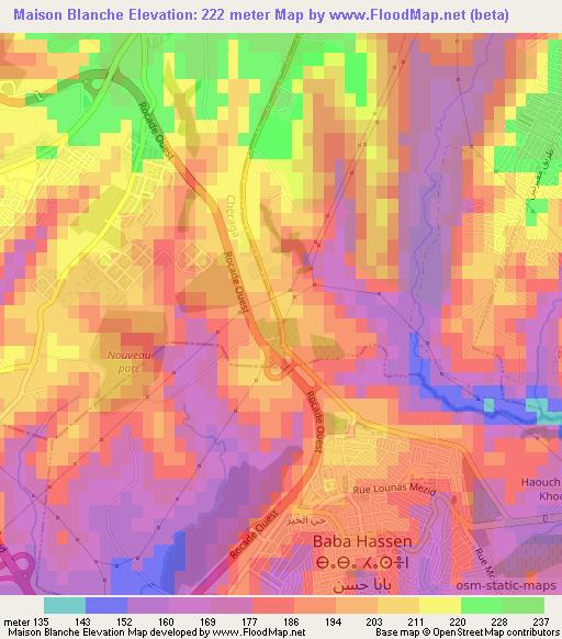 Maison Blanche,Algeria Elevation Map