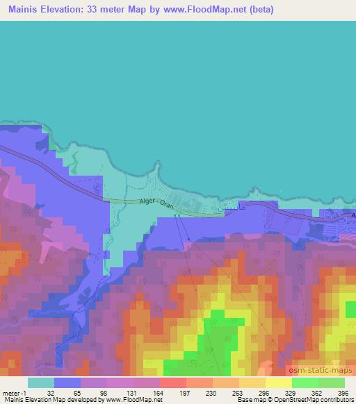Mainis,Algeria Elevation Map
