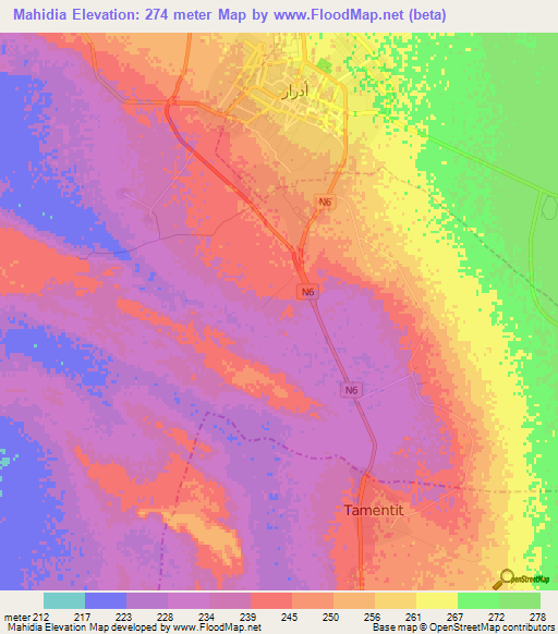 Mahidia,Algeria Elevation Map