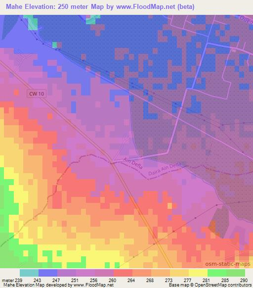Mahe,Algeria Elevation Map