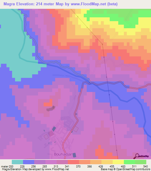 Magra,Algeria Elevation Map
