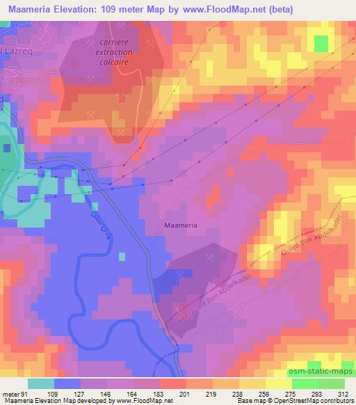 Maameria,Algeria Elevation Map