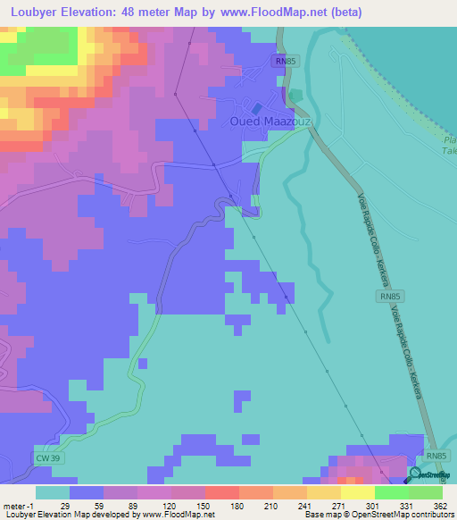 Loubyer,Algeria Elevation Map