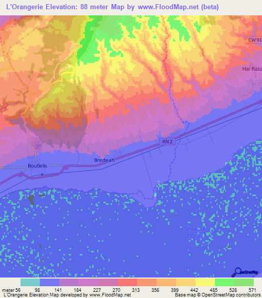L'Orangerie,Algeria Elevation Map