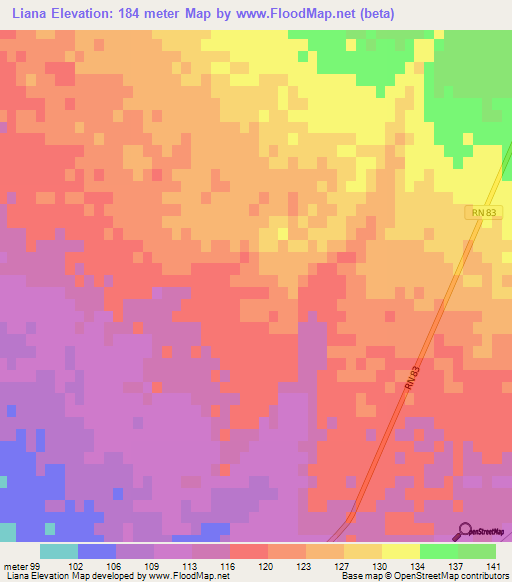 Liana,Algeria Elevation Map