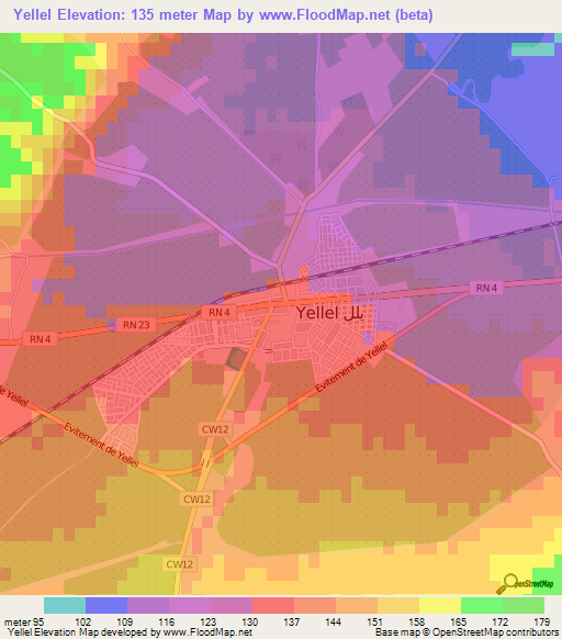 Yellel,Algeria Elevation Map