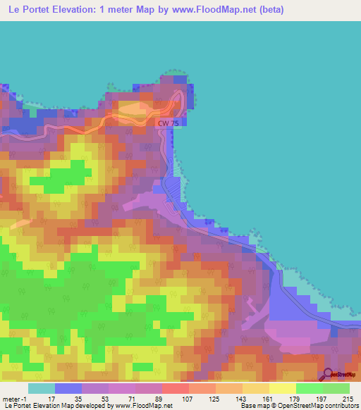 Le Portet,Algeria Elevation Map