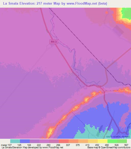 La Smala,Algeria Elevation Map