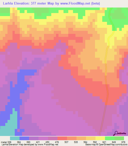Larhla,Algeria Elevation Map