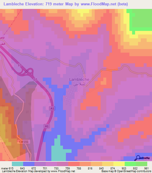 Lambleche,Algeria Elevation Map