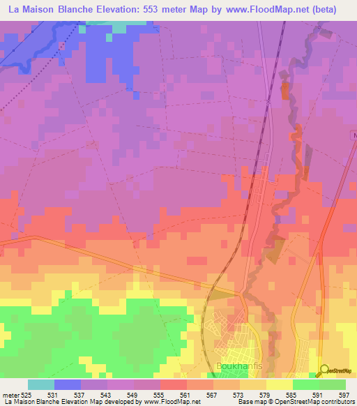 La Maison Blanche,Algeria Elevation Map
