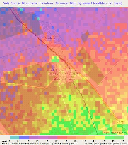Sidi Abd el Moumene,Algeria Elevation Map