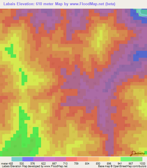 Labais,Algeria Elevation Map