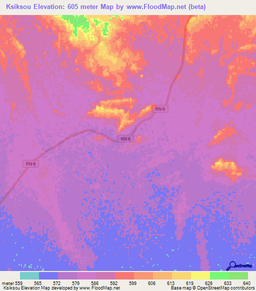 Ksiksou,Algeria Elevation Map