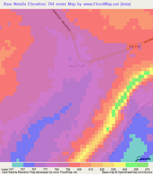 Ksar Netsila,Algeria Elevation Map