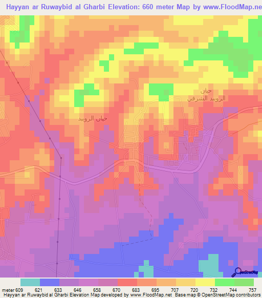 Hayyan ar Ruwaybid al Gharbi,Jordan Elevation Map