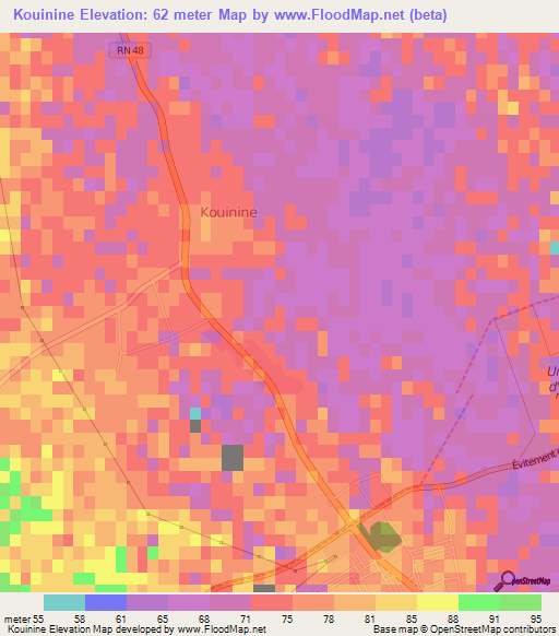 Kouinine,Algeria Elevation Map