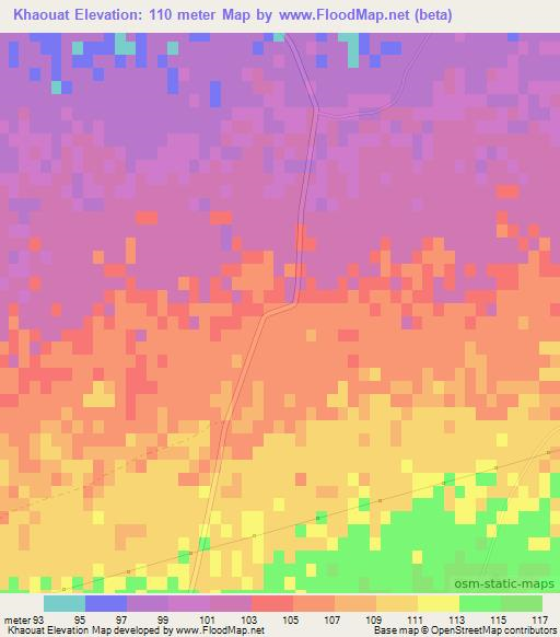 Khaouat,Algeria Elevation Map