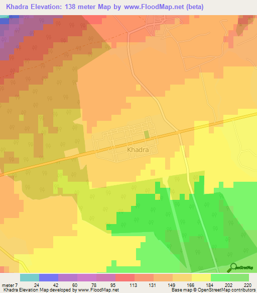 Khadra,Algeria Elevation Map