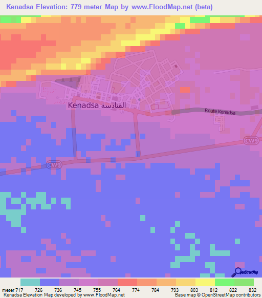 Kenadsa,Algeria Elevation Map