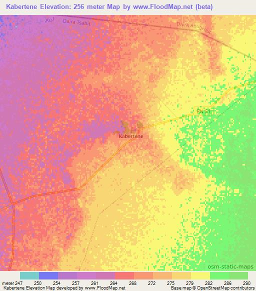Kabertene,Algeria Elevation Map
