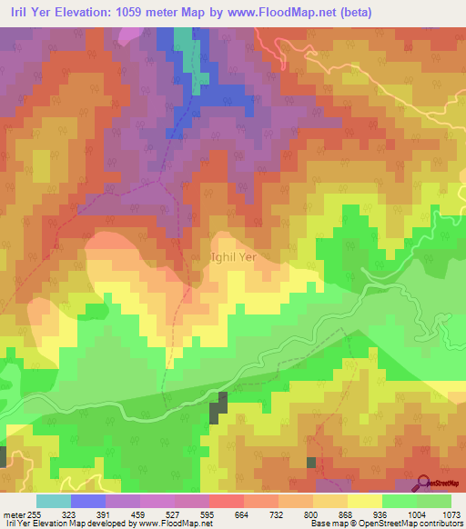 Iril Yer,Algeria Elevation Map