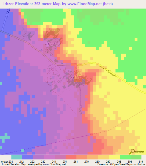 Irhzer,Algeria Elevation Map