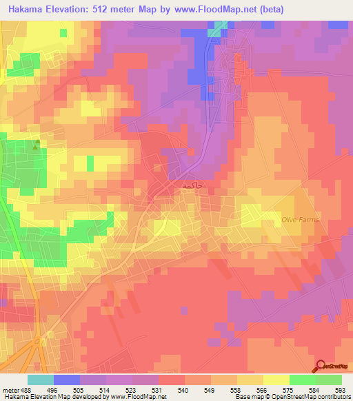 Hakama,Jordan Elevation Map