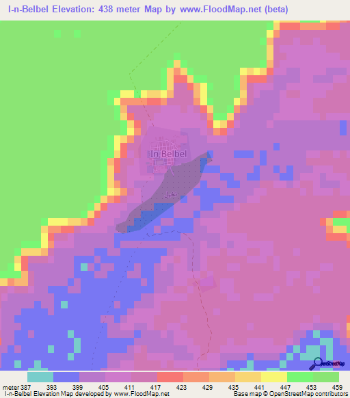 I-n-Belbel,Algeria Elevation Map