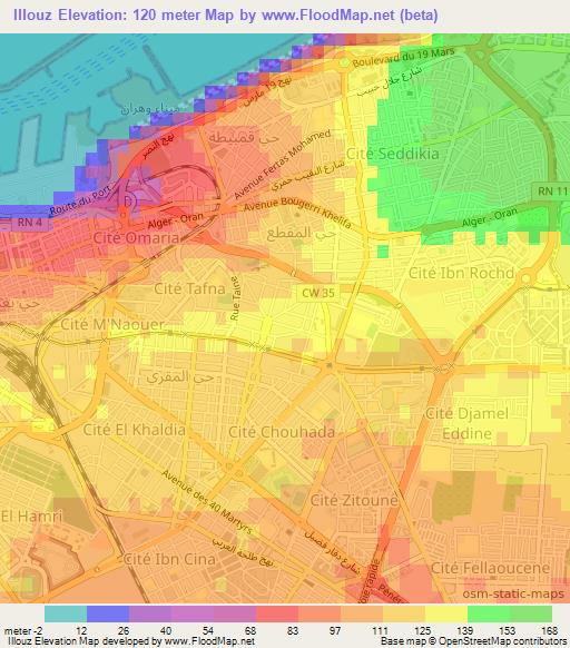Illouz,Algeria Elevation Map