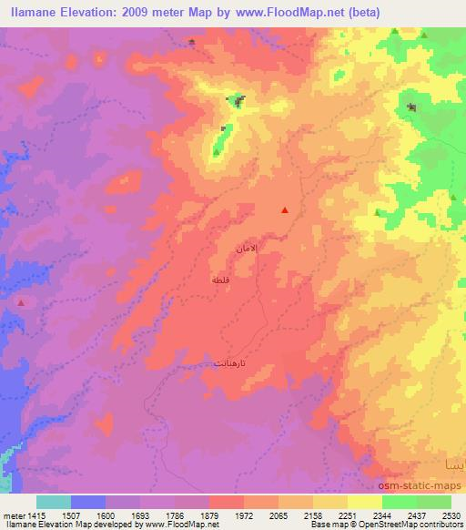 Ilamane,Algeria Elevation Map
