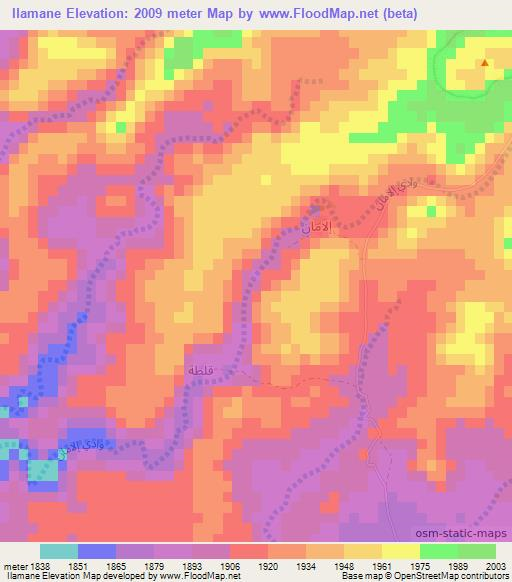 Ilamane,Algeria Elevation Map