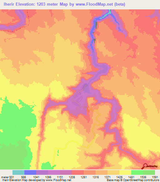 Iherir,Algeria Elevation Map
