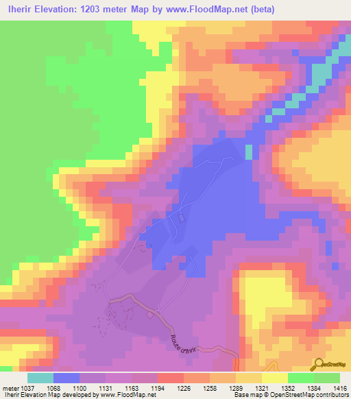 Iherir,Algeria Elevation Map
