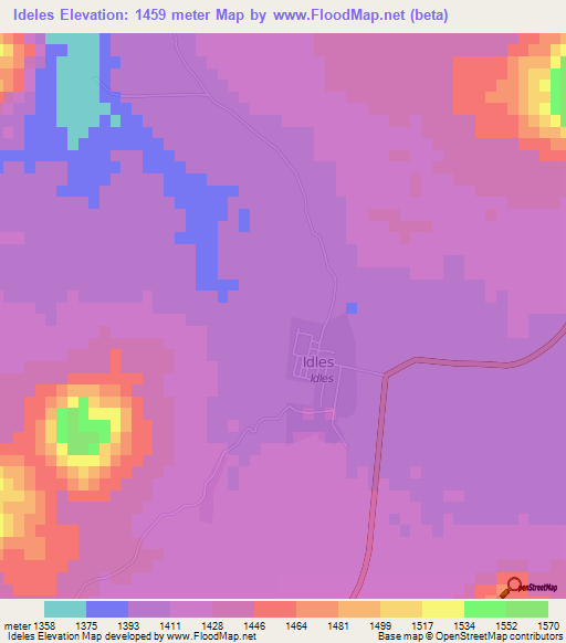 Ideles,Algeria Elevation Map