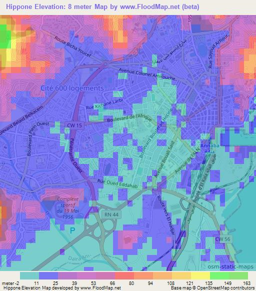 Hippone,Algeria Elevation Map