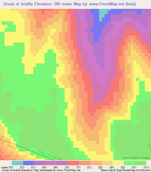 Douar el Araifia,Algeria Elevation Map