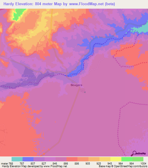 Hardy,Algeria Elevation Map