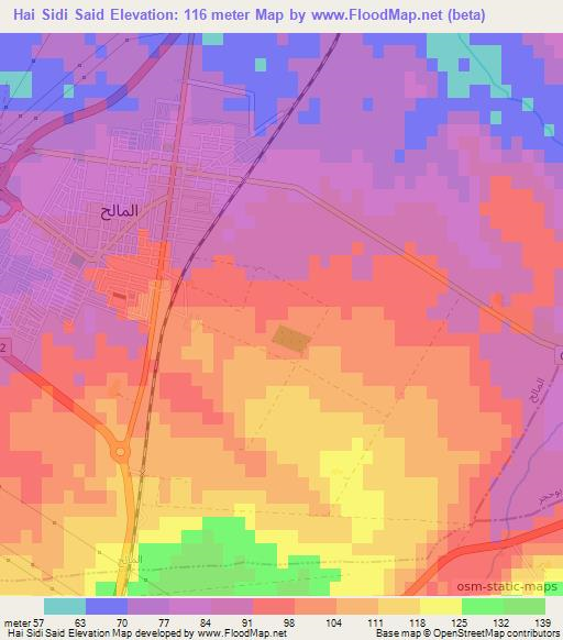 Hai Sidi Said,Algeria Elevation Map