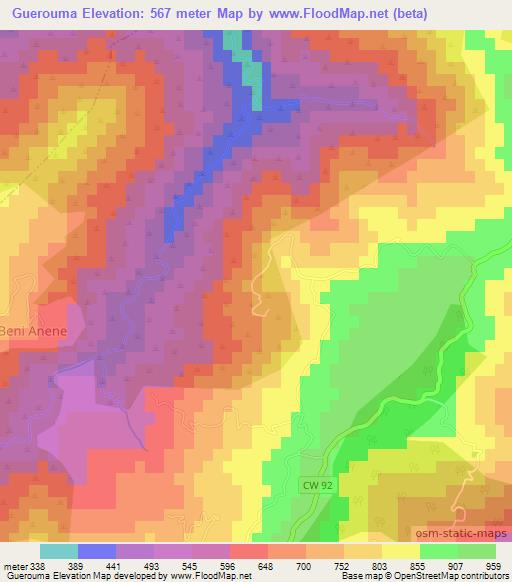 Guerouma,Algeria Elevation Map